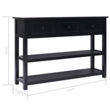 Sideboard Black 115x30x76 cm Wood