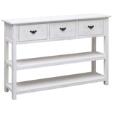 Sideboard Antique White 115x30x76 cm Wood - Front View