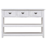 Sideboard Antique White 115x30x76 cm Wood - Side View