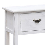 Sideboard Antique White 115x30x76 cm Wood - Close-Up Angle