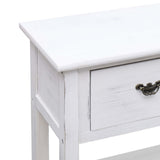 Sideboard Antique White 115x30x76 cm Wood - Low Angle