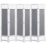 6-Panel Room Divider Grey 210x165 cm Fabric