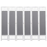 6-Panel Room Divider Grey 210x165 cm Fabric