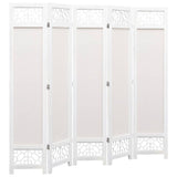 5-Panel Room Divider Cream 175x165 cm Fabric