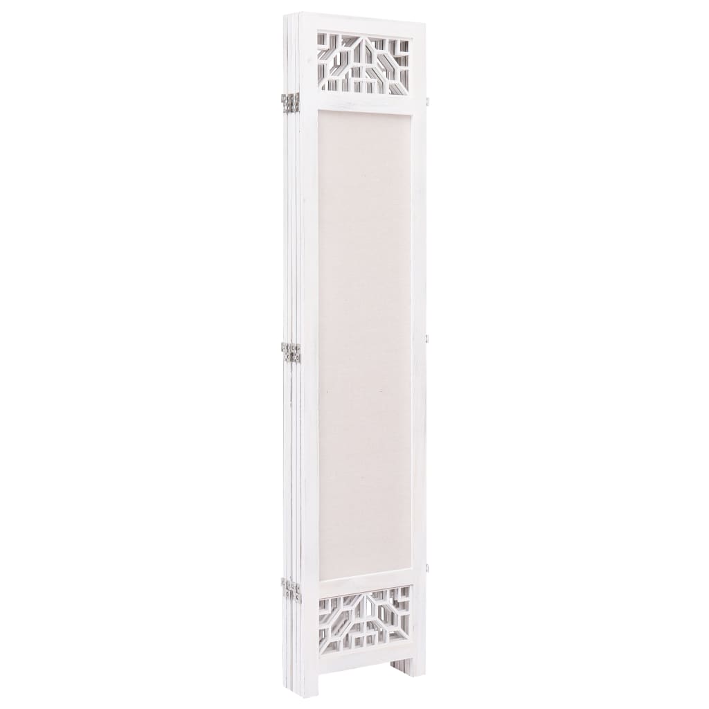 5-Panel Room Divider Cream 175x165 cm Fabric
