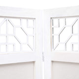 5-Panel Room Divider Cream 175x165 cm Fabric - 45-Degree Angle