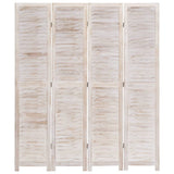 4-Panel Room Divider White 140x165 cm Wood - Side View