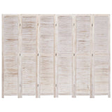 6-Panel Room Divider White 210x165 cm Wood