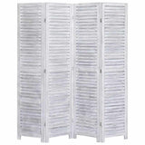4-Panel Room Divider Grey 140x165 cm Wood