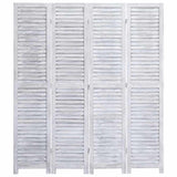 4-Panel Room Divider Grey 140x165 cm Wood