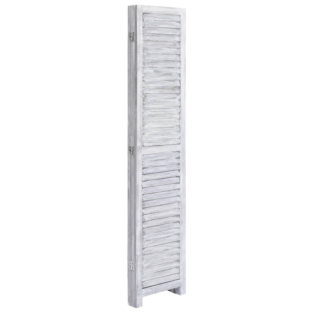 4-Panel Room Divider Grey 140x165 cm Wood