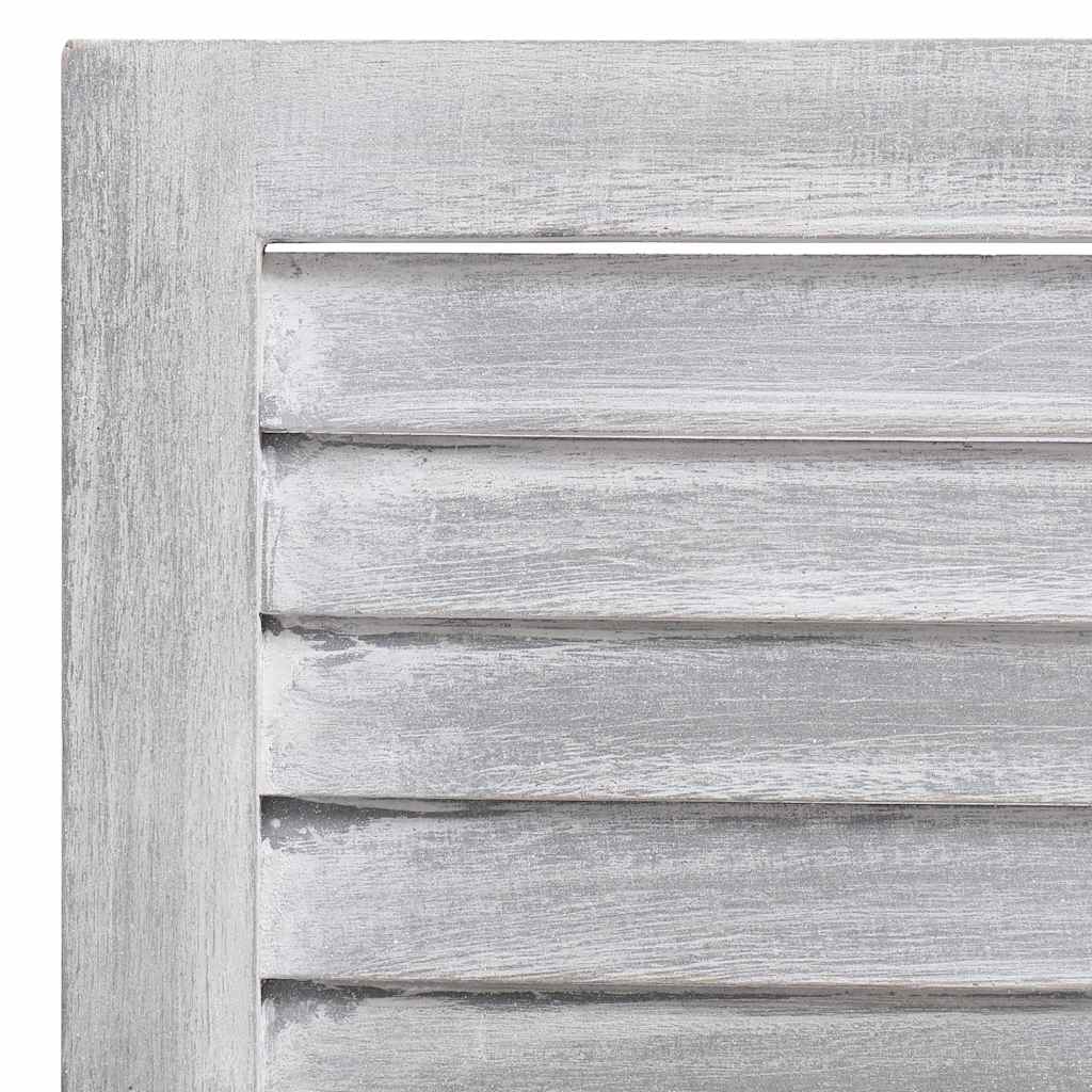 4-Panel Room Divider Grey 140x165 cm Wood