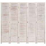 5-Panel Room Divider 175x165 cm Wood - Front View