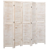 5-Panel Room Divider 175x165 cm Wood - Side View