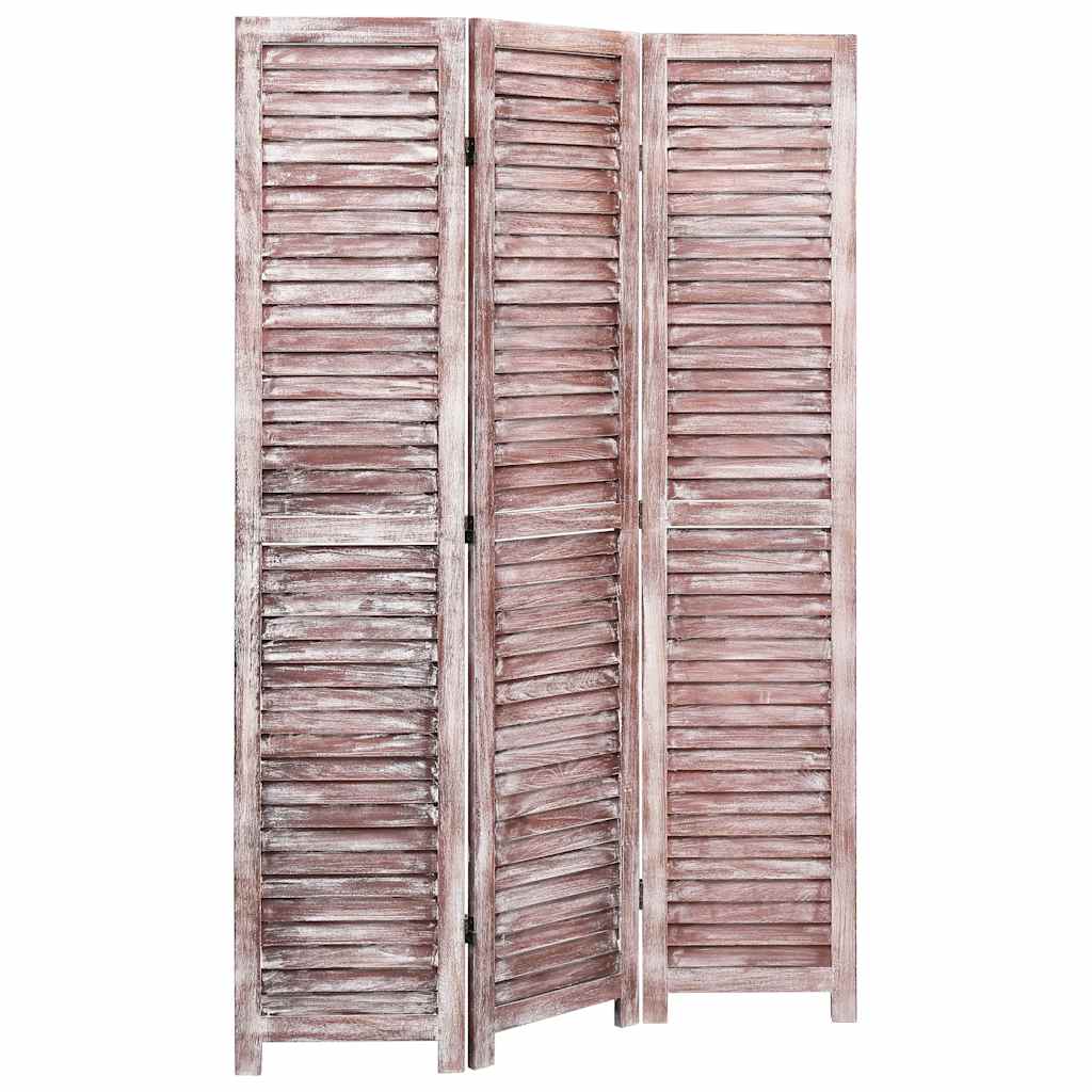 3-Panel Room Divider Brown 105x165 cm Wood