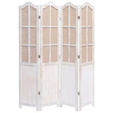 4-Panel Room Divider White 140x165 cm Fabric