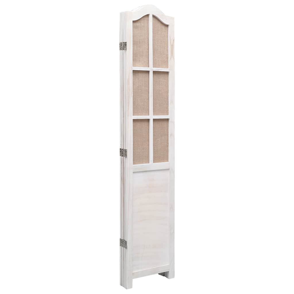 4-Panel Room Divider White 140x165 cm Fabric