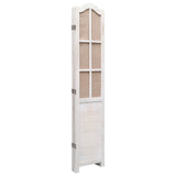 4-Panel Room Divider White 140x165 cm Fabric - Top-Down View
