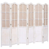 6-Panel Room Divider White 210x165 cm Fabric - Front View