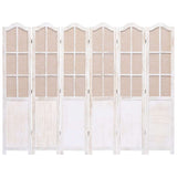 6-Panel Room Divider White 210x165 cm Fabric