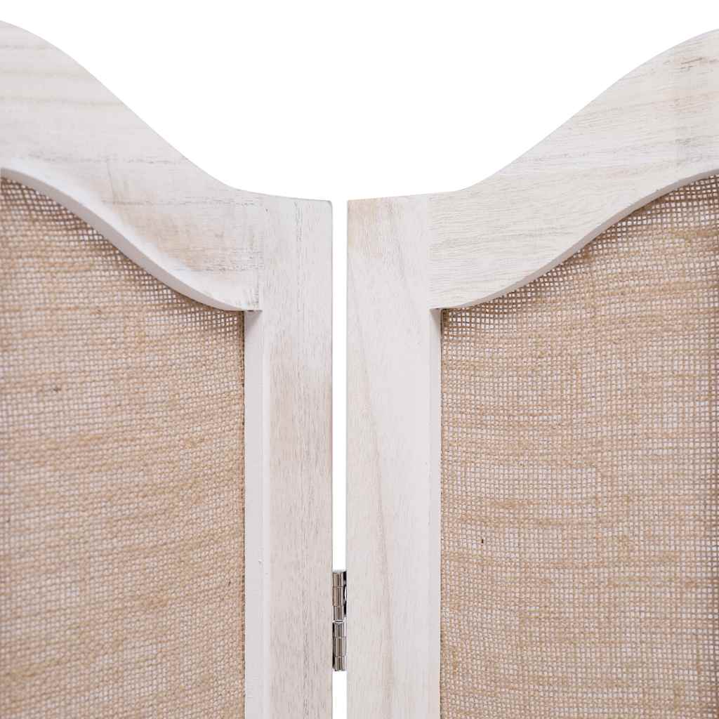 6-Panel Room Divider White 210x165 cm Fabric