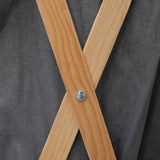 Folding Laundry Basket Grey Wood and Fabric - 45-Degree Angle