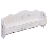 Wall Mounted Coat Rack White 50x10x23 cm Wood - Front View