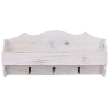 Wall Mounted Coat Rack White 50x10x23 cm Wood - Side View
