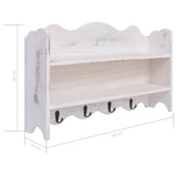 Wall Mounted Coat Rack White 50x10x30 cm Wood