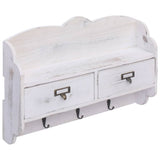 Wall Mounted Coat Rack White 50x10x34 cm Wood - Front View