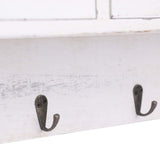 Wall Mounted Coat Rack White 50x10x34 cm Wood - Close-Up Angle