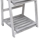 4-Tier Plant Stand Grey 43x33x113 cm Wood - Rear View