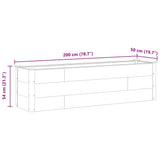 Garden Raised Bed Grey 200x50x54 cm WPC