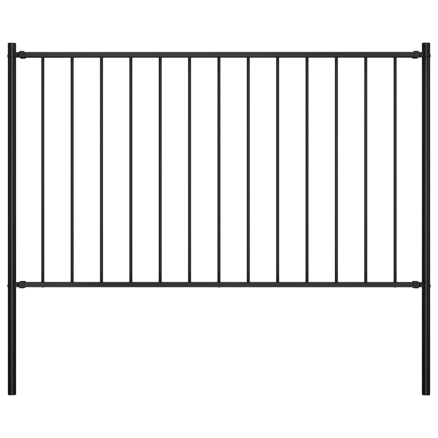 Fence Panel Woerden with Posts Steel 1.7x1.25 m Black