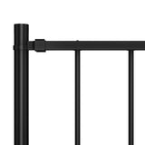 Fence Panel with Posts Powder-coated Steel 1.81x1.25 m Black - Side View