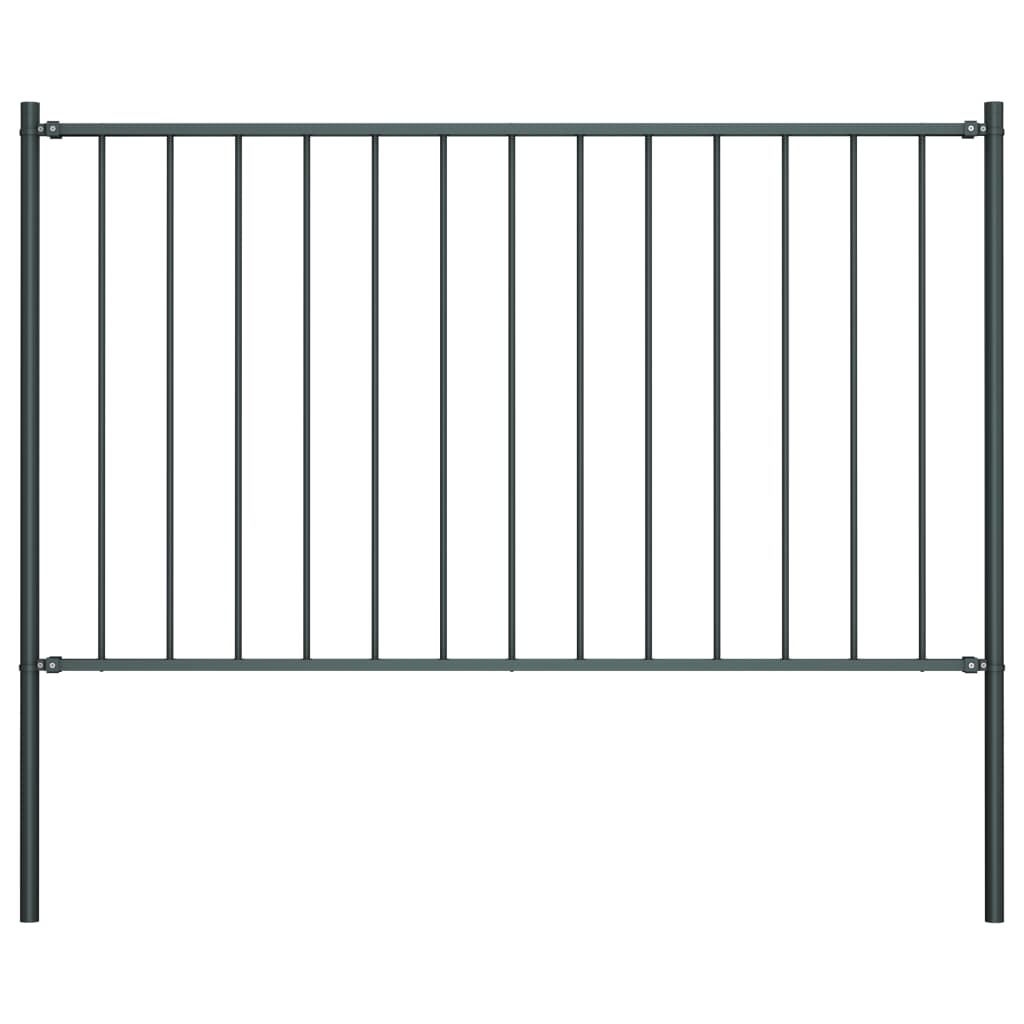 Fence Panel Woerden with Posts Steel 1.7x1 m Anthracite