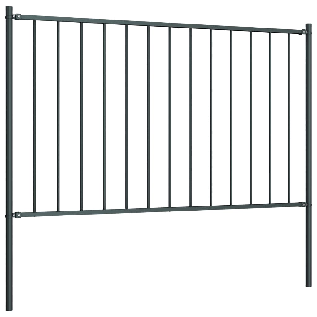 Fence Panel Woerden with Posts Steel 1.7x1 m Anthracite