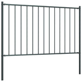 Fence Panel with Posts Powder-coated Steel 1.81x1 m Anthracite - Front View