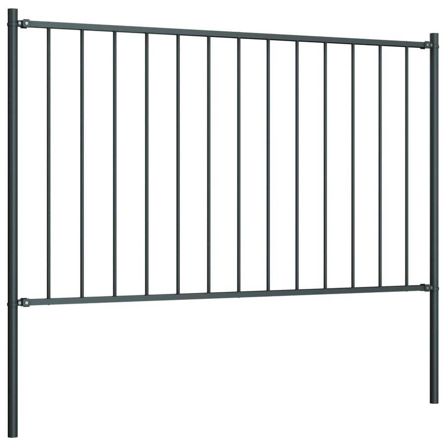 Fence Panel Woerden with Posts Steel 1.7x1 m Anthracite
