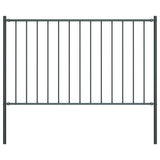 Fence Panel with Posts Powder-coated Steel 1.81x1.25 m Anthracite