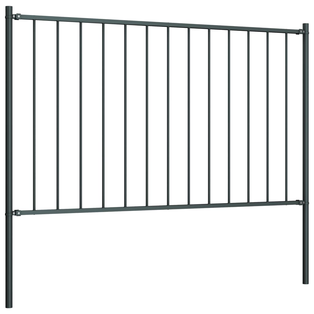 Fence Panel Woerden with Posts Steel 1.7x1.25 m Anthracite