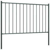 Fence Panel with Posts Powder-coated Steel 1.81x1.25 m Anthracite - Front View