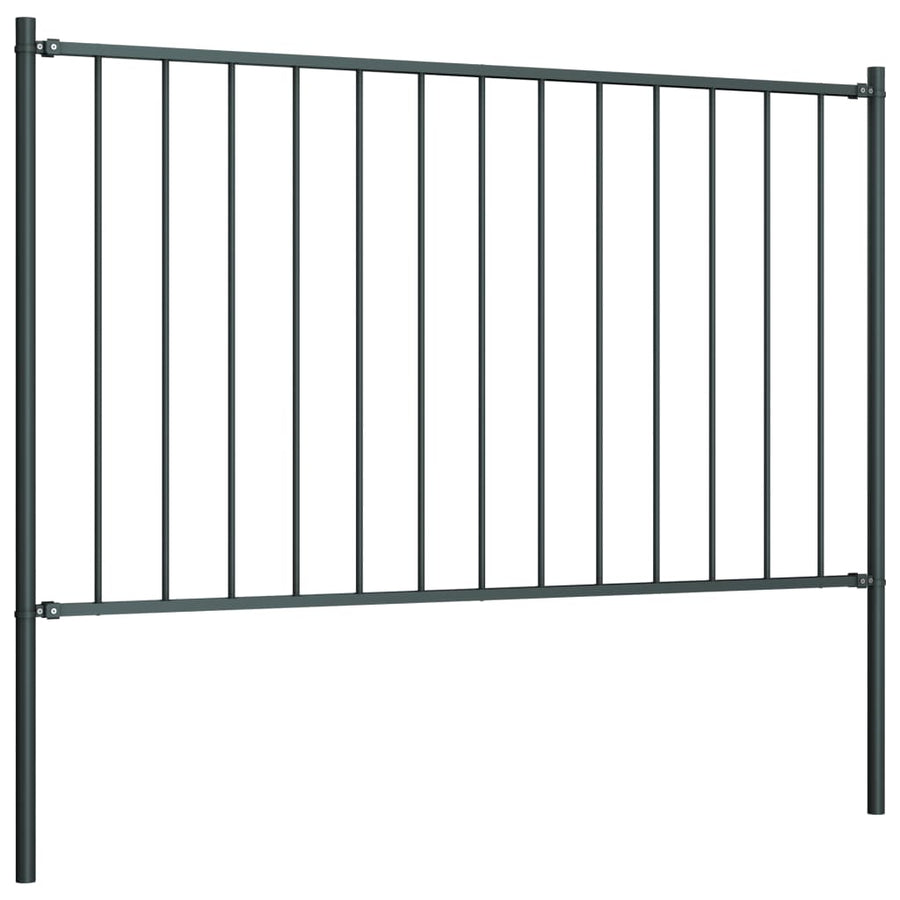 Fence Panel Woerden with Posts Steel 1.7x1.25 m Anthracite