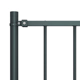 Fence Panel with Posts Powder-coated Steel 1.81x1.25 m Anthracite - Side View