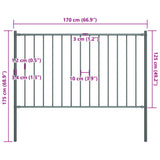 Fence Panel Woerden with Posts Steel 1.7x1.25 m Anthracite