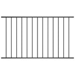 Fence Panel "Woerden" Powder-coated Steel 163x117 cm Black