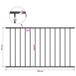 Fence Panel "Woerden" Powder-coated Steel 163x117 cm Black