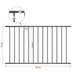 Fence Panel "Woerden" Powder-coated Steel 163x117 cm Black