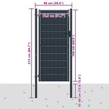 Fence Gate PVC and Steel 100x164 cm Anthracite