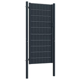 Fence Gate PVC and Steel 100x204 cm Anthracite - Front View